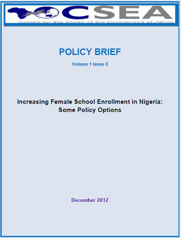 Increasing Female School Enrollment In Nigeria: Some Policy Options