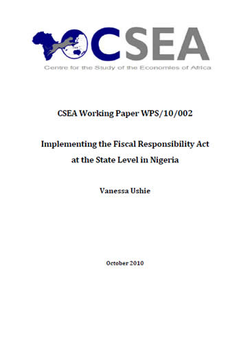 Implementing The Fiscal Responsibility Act At The State Level In Nigeria