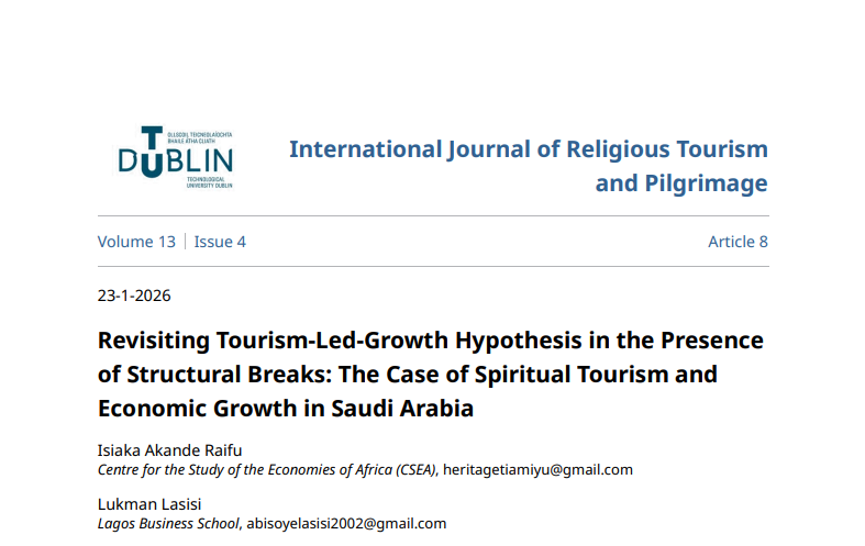 Revisiting Tourism-Led-Growth Hypothesis in the Presence of Structural Breaks: The Case of Spiritual Tourism and Economic Growth in Saudi Arabia