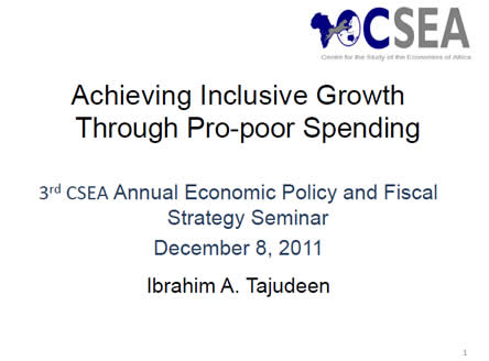 Achieving Inclusive Growth Through Pro-poor Spending
