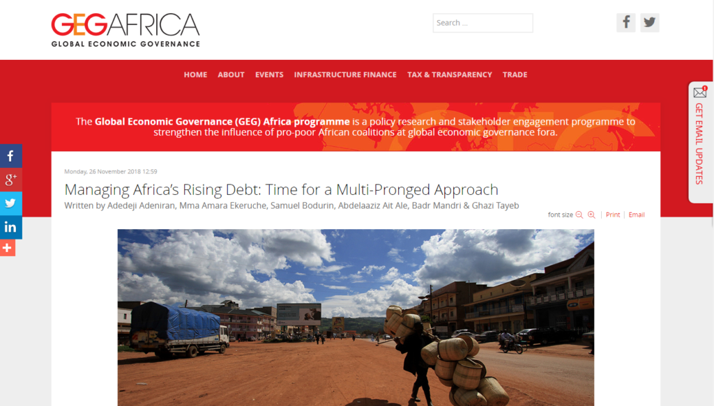 Managing Africa’s Rising Debt: Time for a Multi-Pronged Approach