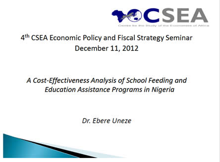 A Cost-Effectiveness Analysis Of School Feeding And Education Assistance Programs In Nigeria