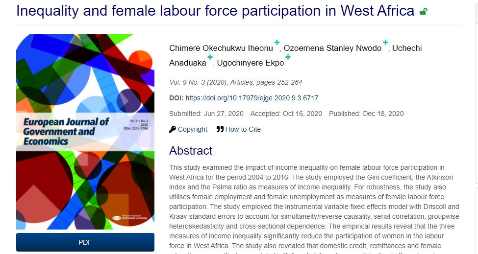 Inequality and female labour force participation in West Africa