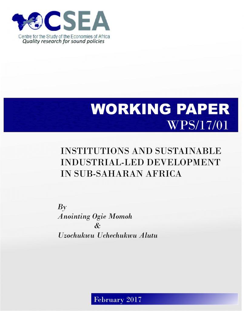 Institutions And Sustainable Industrial-led Development In Sub-Saharan Africa