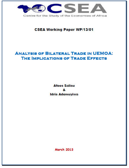 Analysis Of Bilateral Trade In UEMOA The Implications Of Trade Effects