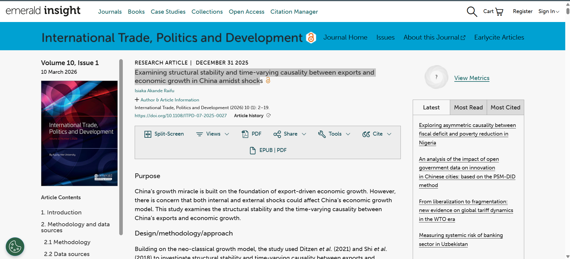 Examining structural stability and time-varying causality between exports and economic growth in China amidst shock