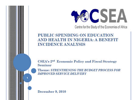 Public Spending On Education And Health In Nigeria