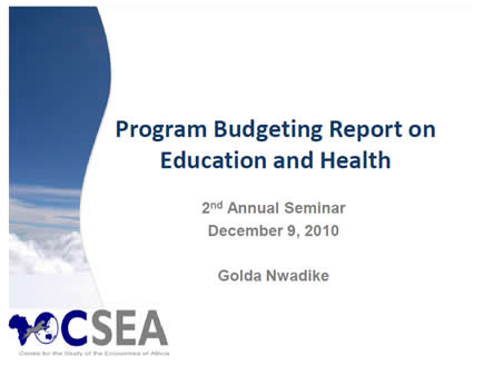 Program Budgeting Analysis On The Nigeria And Heath Education Sectors